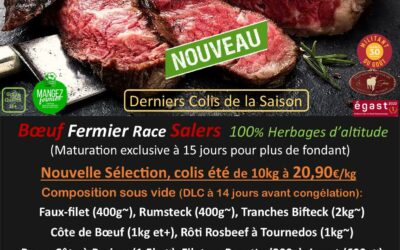 Nouveaux Colis Bœuf Fermier « Eté » race Salers disponibles les 19 et 20 Juillet…Hummm!!!